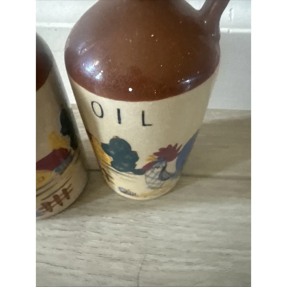 Vintage‎ Vinegar and Oil Bottle Jug Relco Made in Japan Cottage Core Rooster